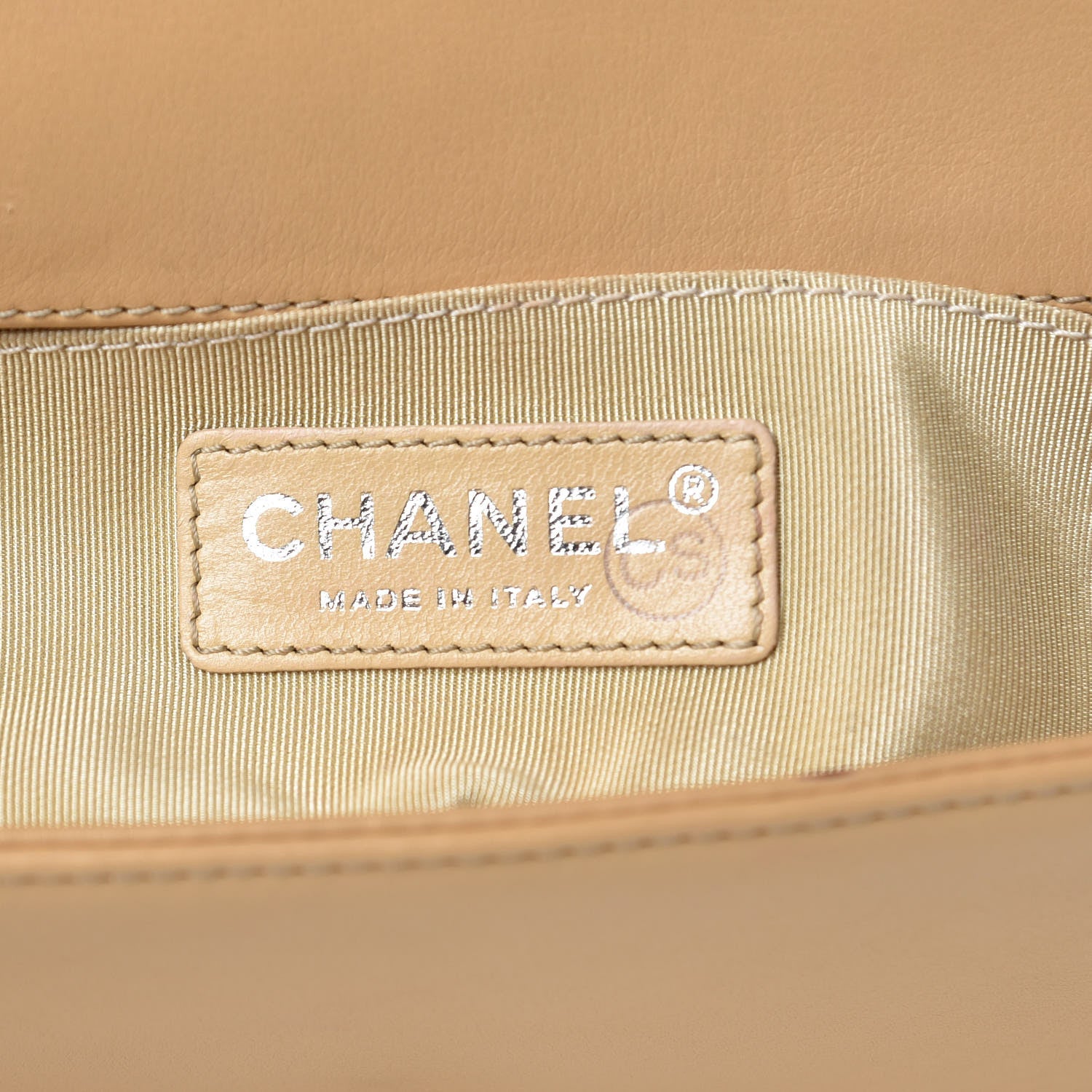 Chanel Calfskin Chevron Quilted Boy Convertible Clutch Flap Beige 7 of 16