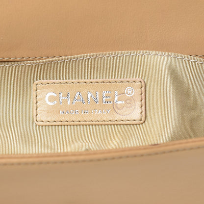 Chanel Calfskin Chevron Quilted Boy Convertible Clutch Flap Beige 7 of 16