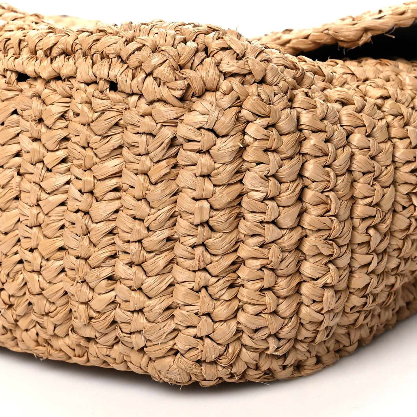 Raffia Calfskin Monogram Medium Niki Chain Satchel Natural