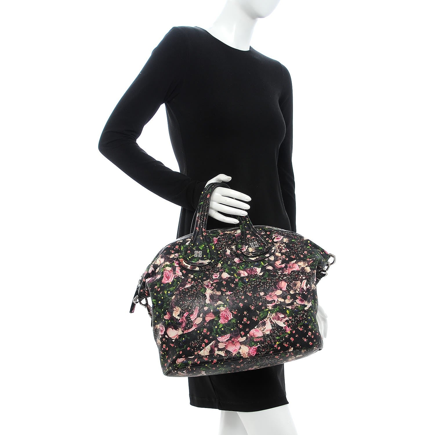 Givenchy Lambskin Roses Camouflage Print Medium Nightingale Black 3 of 11