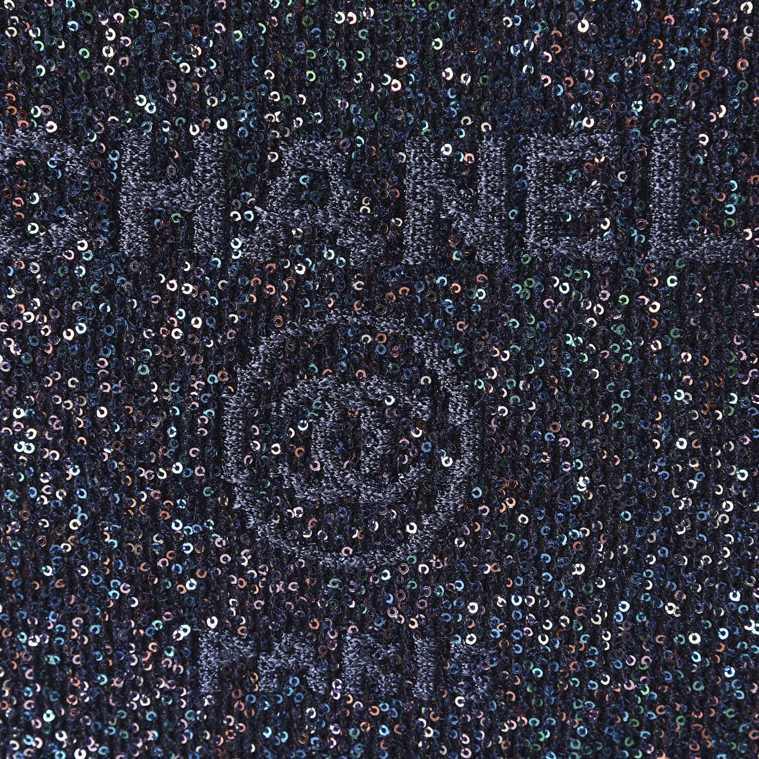 Chanel Canvas Sequin Medium Deauville Cosmetic Pouch Blue 10 of 11
