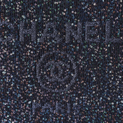 Chanel Canvas Sequin Medium Deauville Cosmetic Pouch Blue 10 of 11