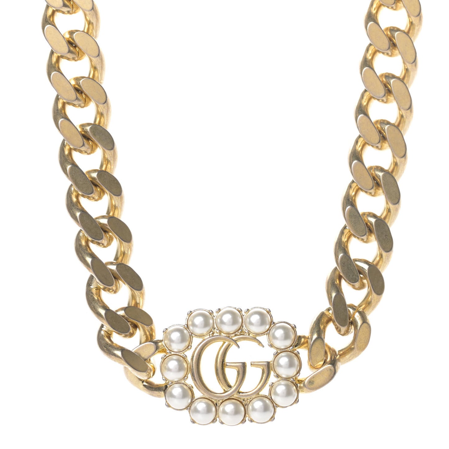 Pearl Double G Choker Gold