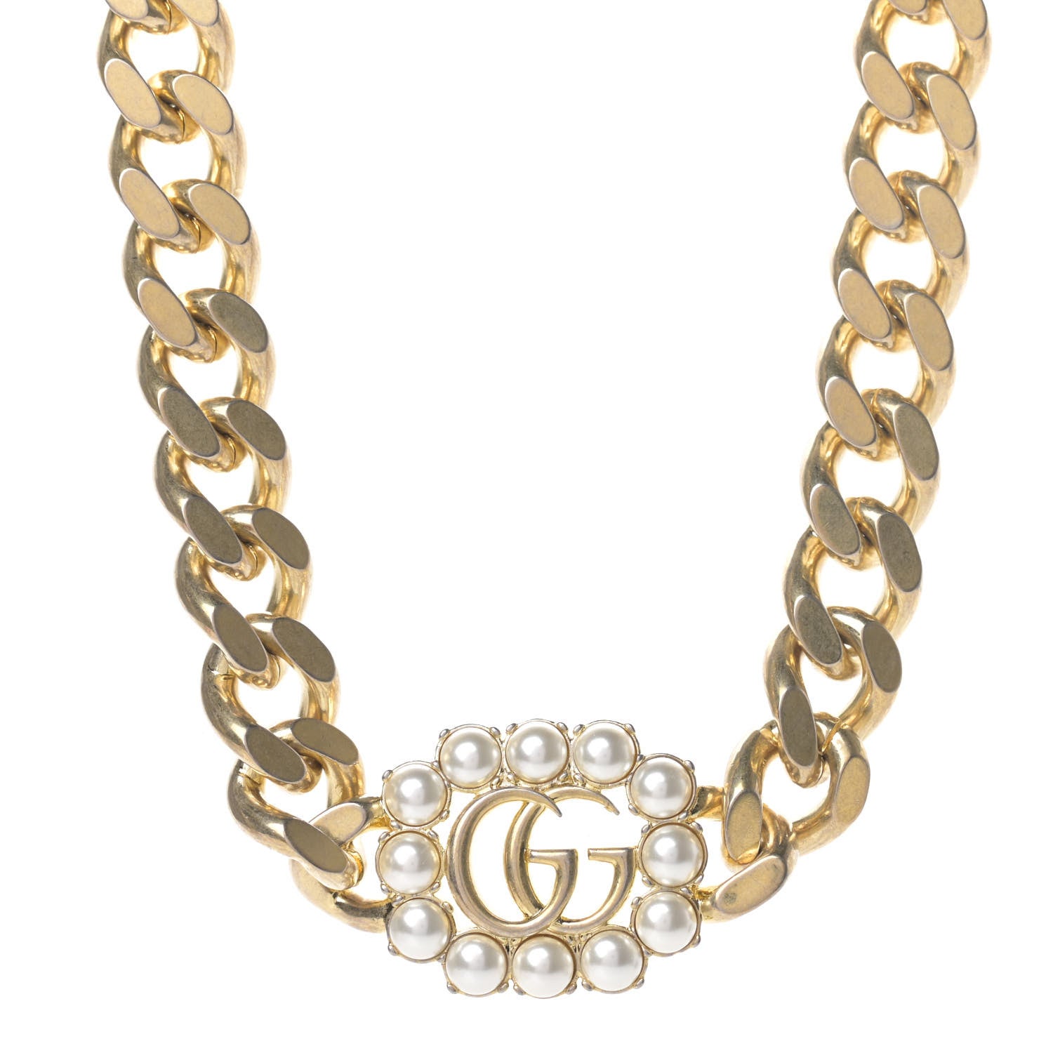 Gucci Pearl Double G Choker Gold 1 of 4