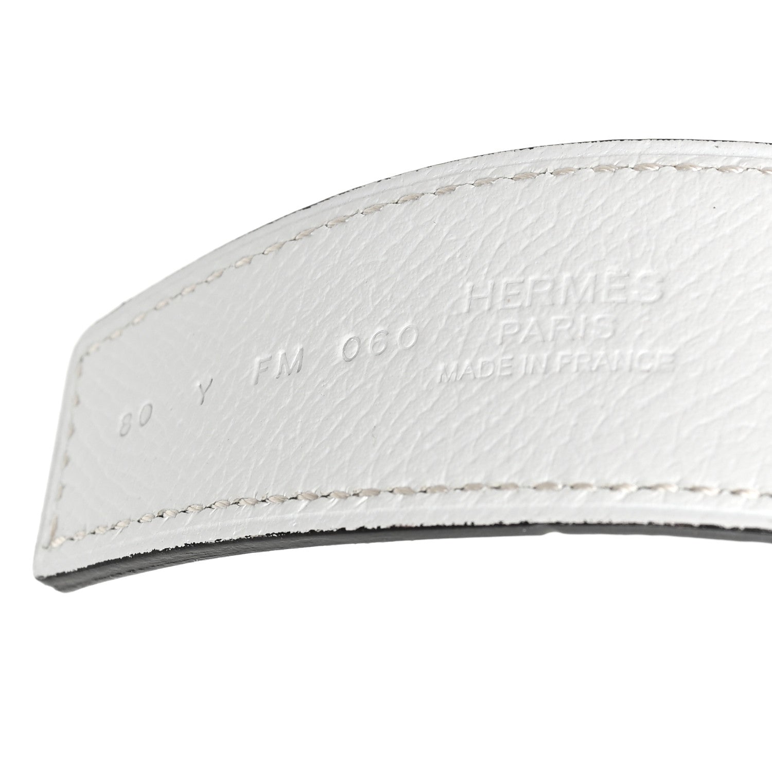 Hermes Epsom 32mm H Belt 80 32 White Etoupe 3 of 5