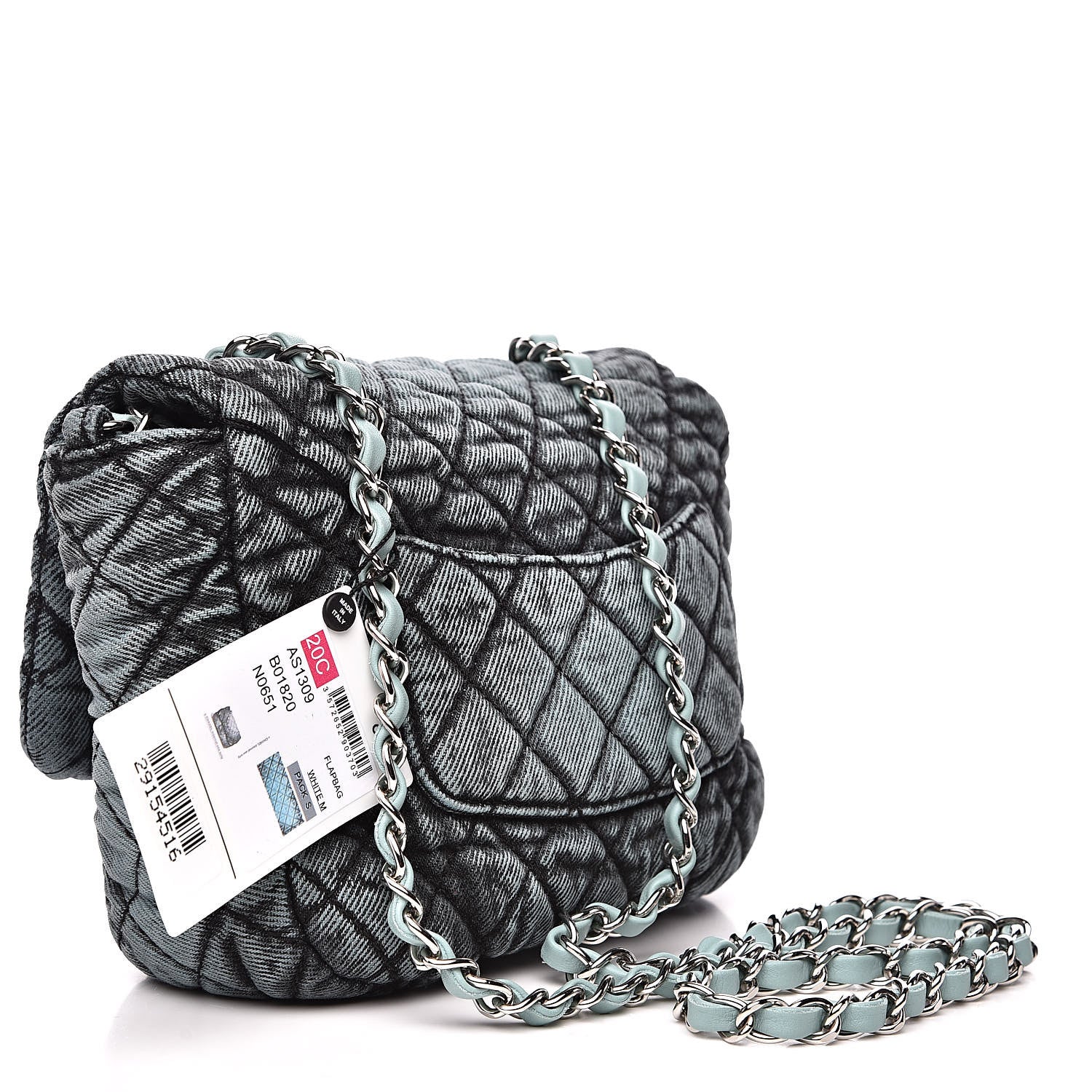 Chanel Denim Quilted Small Denimpression Flap Blue Black 3 of 11