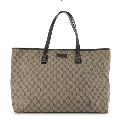 Gucci GG Supreme Monogram Large Zippered Shopping Tote Brown 1 of 11