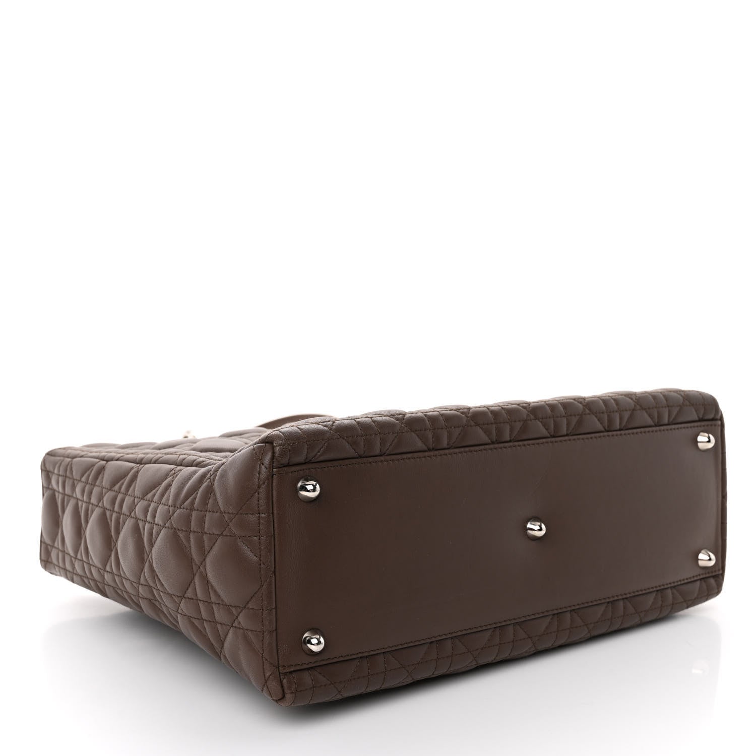 Christian Dior Lambskin Cannage Large Lady Dior Brown 4 of 9