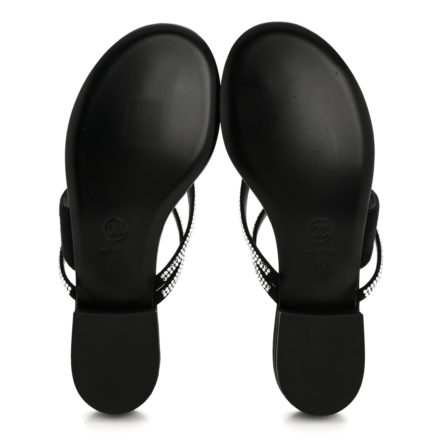 Chanel Suede Calfskin Strass Star Sandals 37 Black 6 of 11