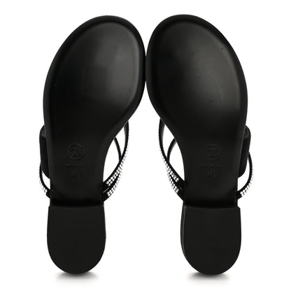Chanel Suede Calfskin Strass Star Sandals 37 Black 6 of 11