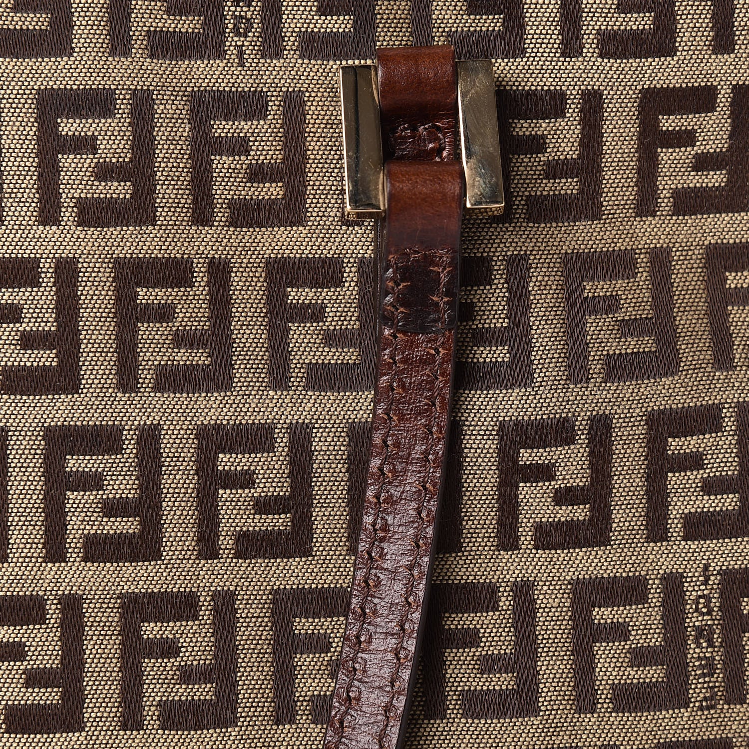 Fendi Zucchino Vitello Tote Mogano Panna Bruciato 13 of 14