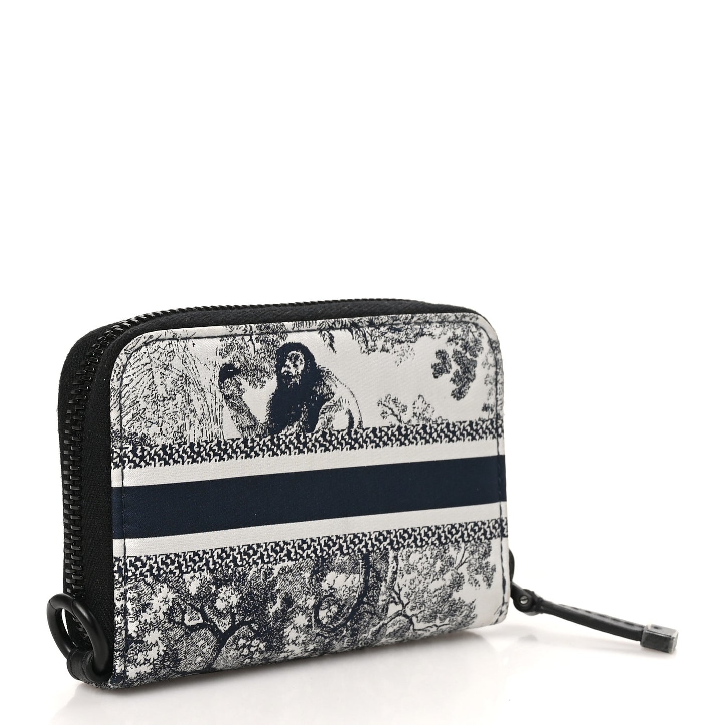 Technical Fabric Embroidered Toile De Jouy DiorTravel Detachable Card Holder Blue