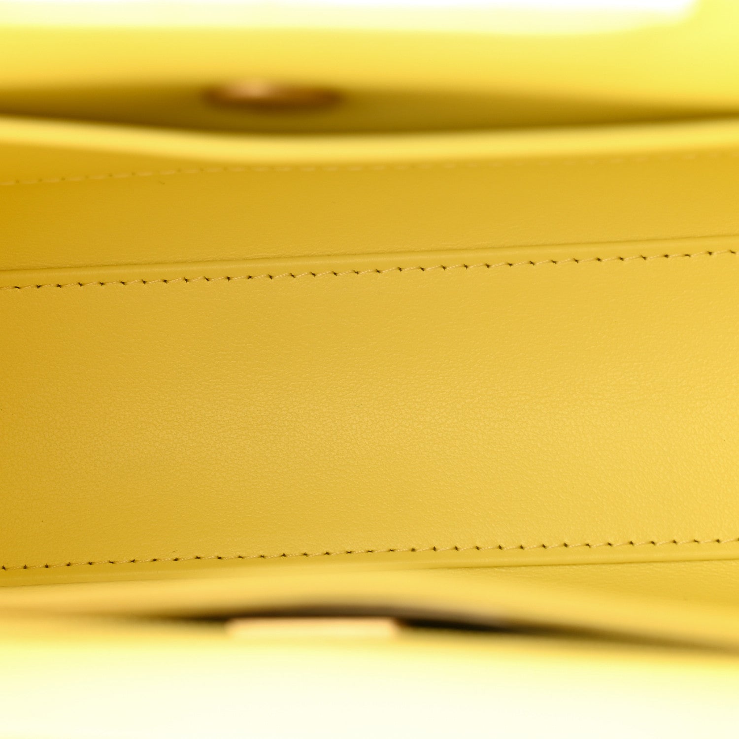 Chanel Shiny Aged Calfskin Quilted Nano Kelly Shopper Light Yellow 5 of 11