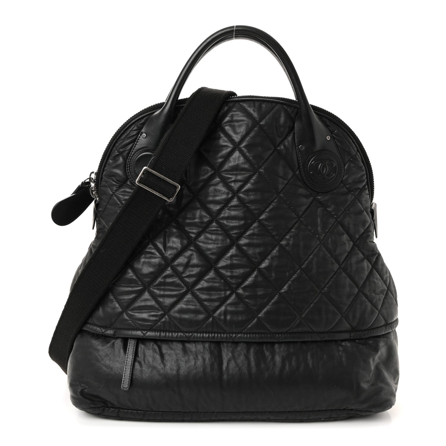 Chanel Coated Canvas Quilted Large Garment Travel Bag Black 1 of 10