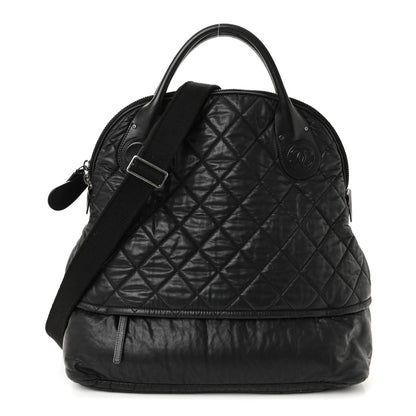 Chanel Coated Canvas Quilted Large Garment Travel Bag Black 1 of 10