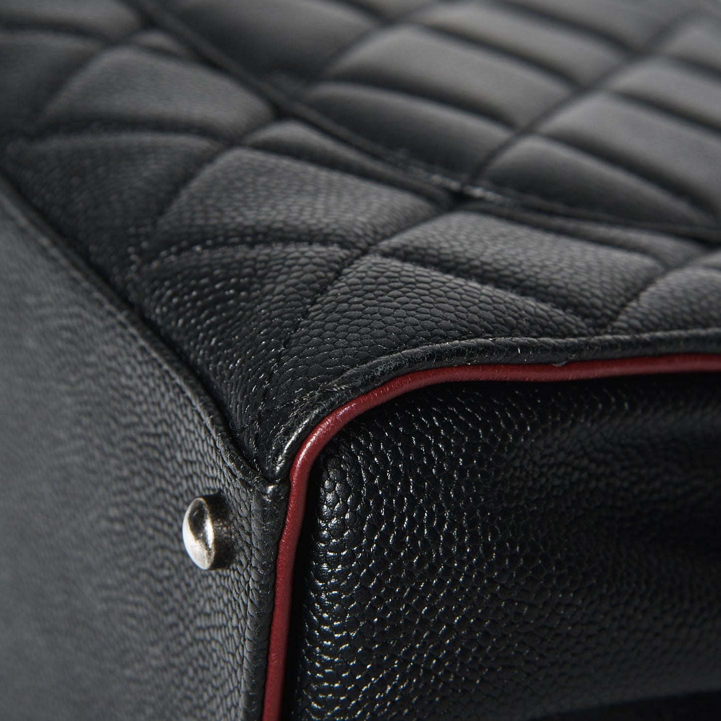 Caviar Quilted Large CC Accordion Shopping Bag Black