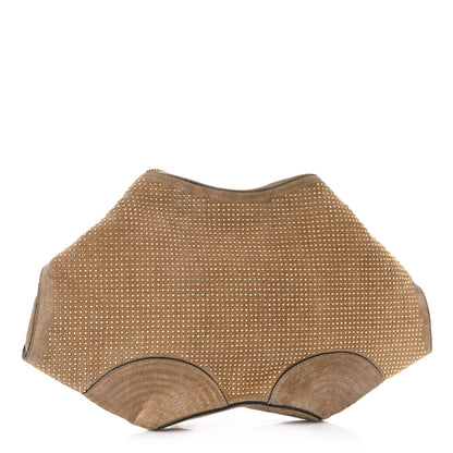 Alexander McQueen Suede Studded De Manta Clutch Light Brown 3 of 9