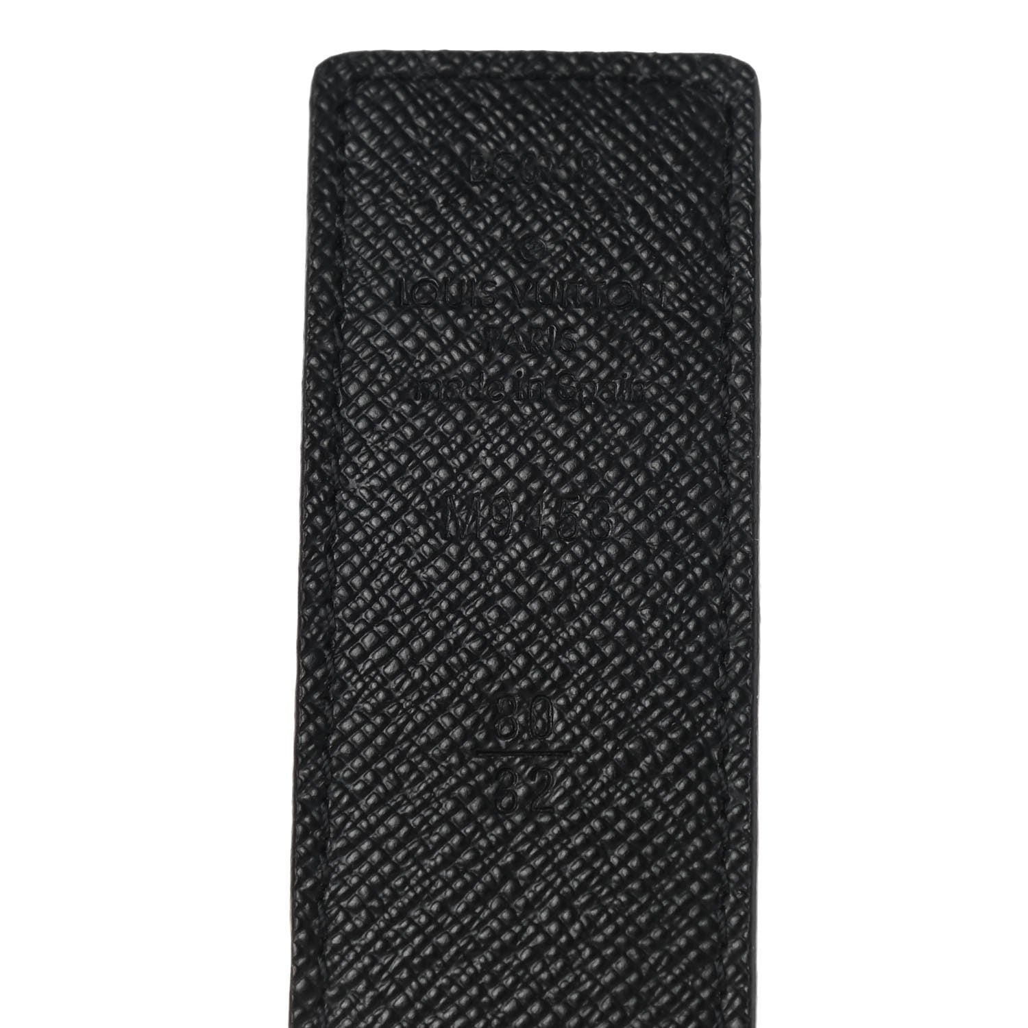 Louis Vuitton Calfskin Monogram 30mm LV Initiales Reversible Belt 80 32 Black 3 of 5