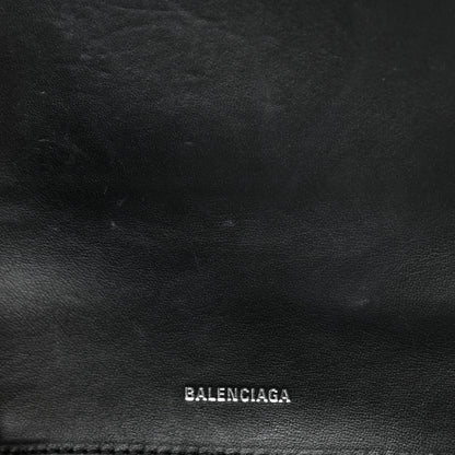 Balenciaga Shiny Box Calfskin Graffiti Logo Small Hourglass Top Handle Bag Black Pink 7 of 11