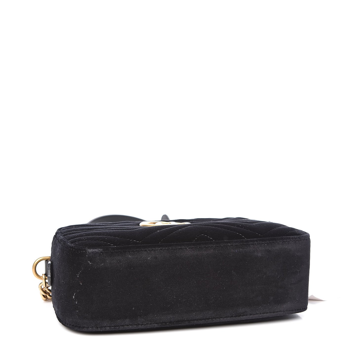 Velvet Matelasse Small GG Marmont Chain Shoulder Bag Black
