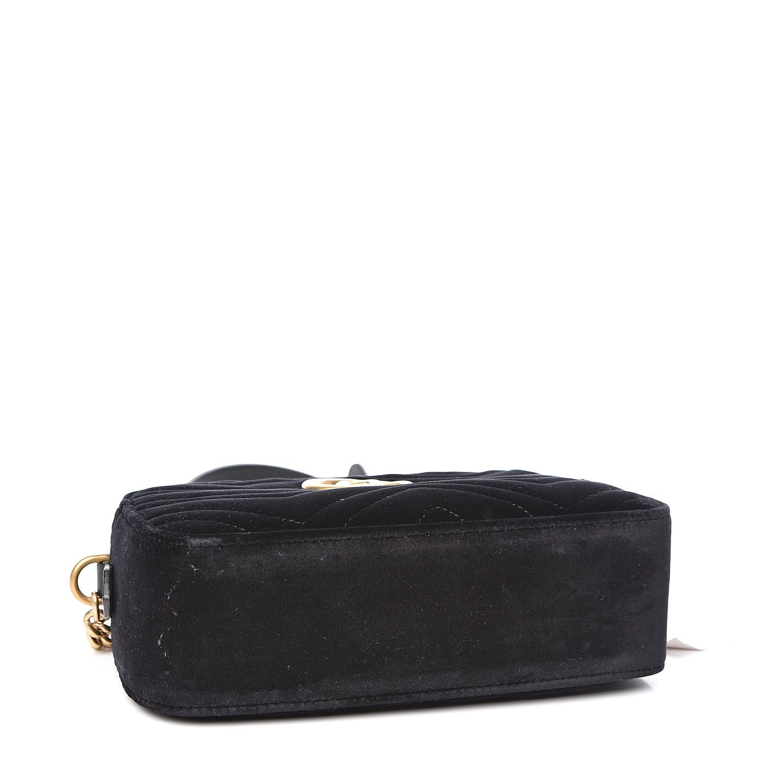 Gucci Velvet Matelasse Small GG Marmont Chain Shoulder Bag Black 4 of 10