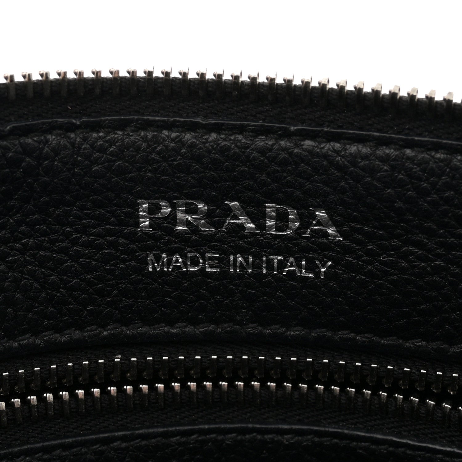 Prada Vitello Daino Soft Zippered Shoulder Bag Black 6 of 11