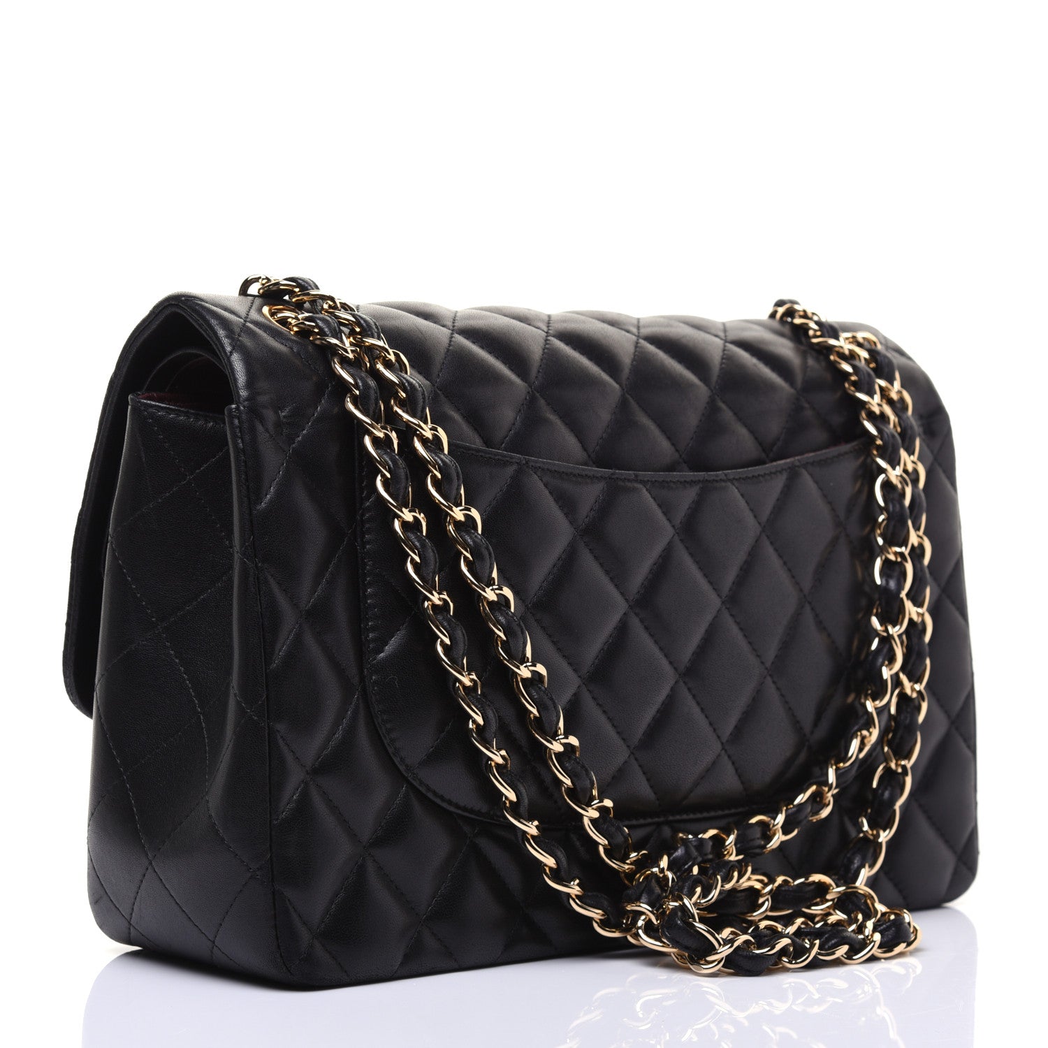 Chanel Lambskin Quilted Jumbo Double Flap Black 3 of 17