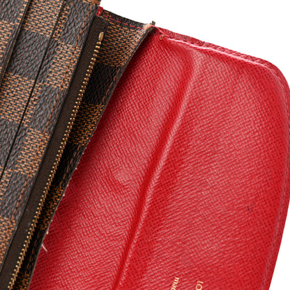 Louis Vuitton Damier Ebene Emilie Wallet Red 7 of 9