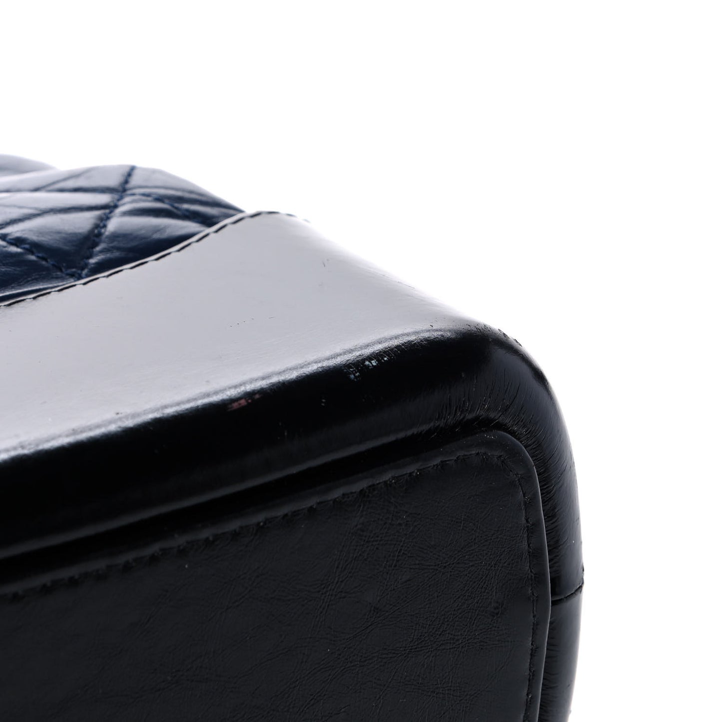Aged Calfskin Quilted Medium Gabrielle Hobo Navy Black
