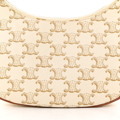 Celine Canvas Calfskin Ava Triomphe Shoulder Bag White 9 of 11
