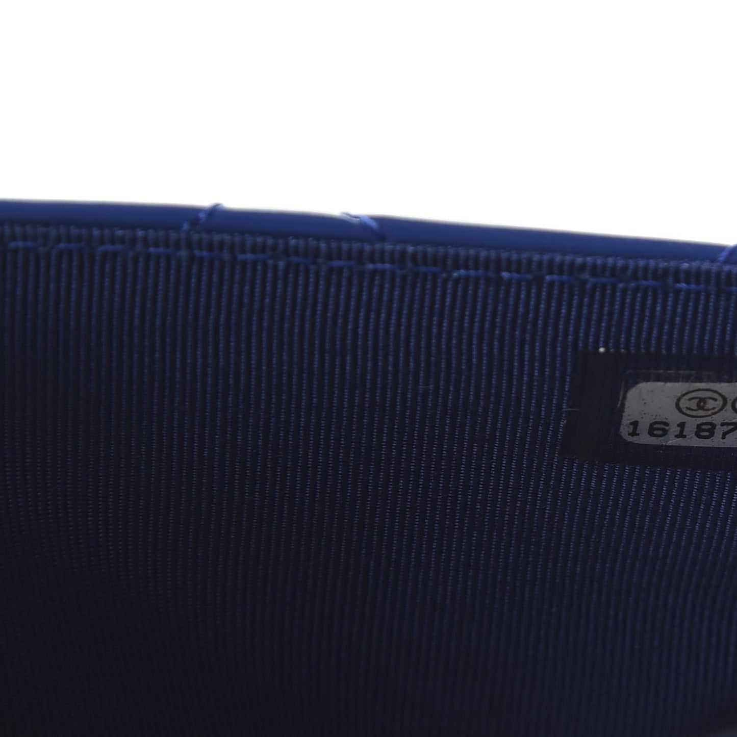 Patent Quilted Wallet On Chain WOC Blue