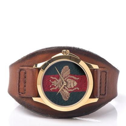 Gucci Stainless Steel Calfskin 38mm Le Marché Des Merveilles Bee Quartz Watch 3 of 7