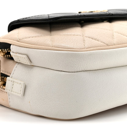 Chanel Goatskin Quilted Waist Bag Beige White Black 11 of 12