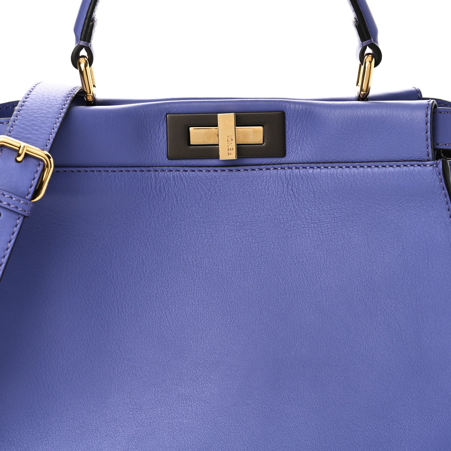 Fendi Vitello Seta Medium Peekaboo Iconic Satchel Viola Cassis 7 of 9