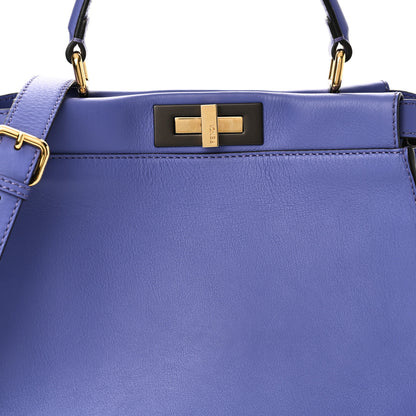 Fendi Vitello Seta Medium Peekaboo Iconic Satchel Viola Cassis 7 of 9