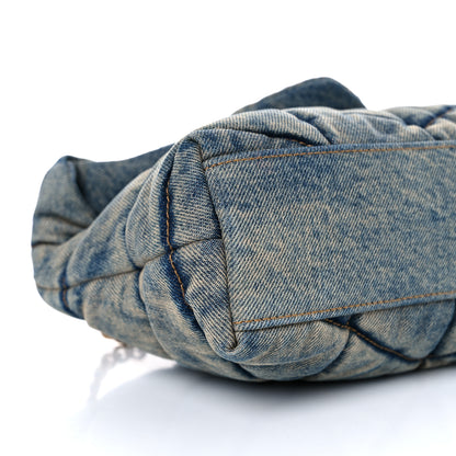 Saint Laurent Denim Quilted Toy Loulou Puffer Monogram Chain Satchel Blue Cinnamon 7 of 13
