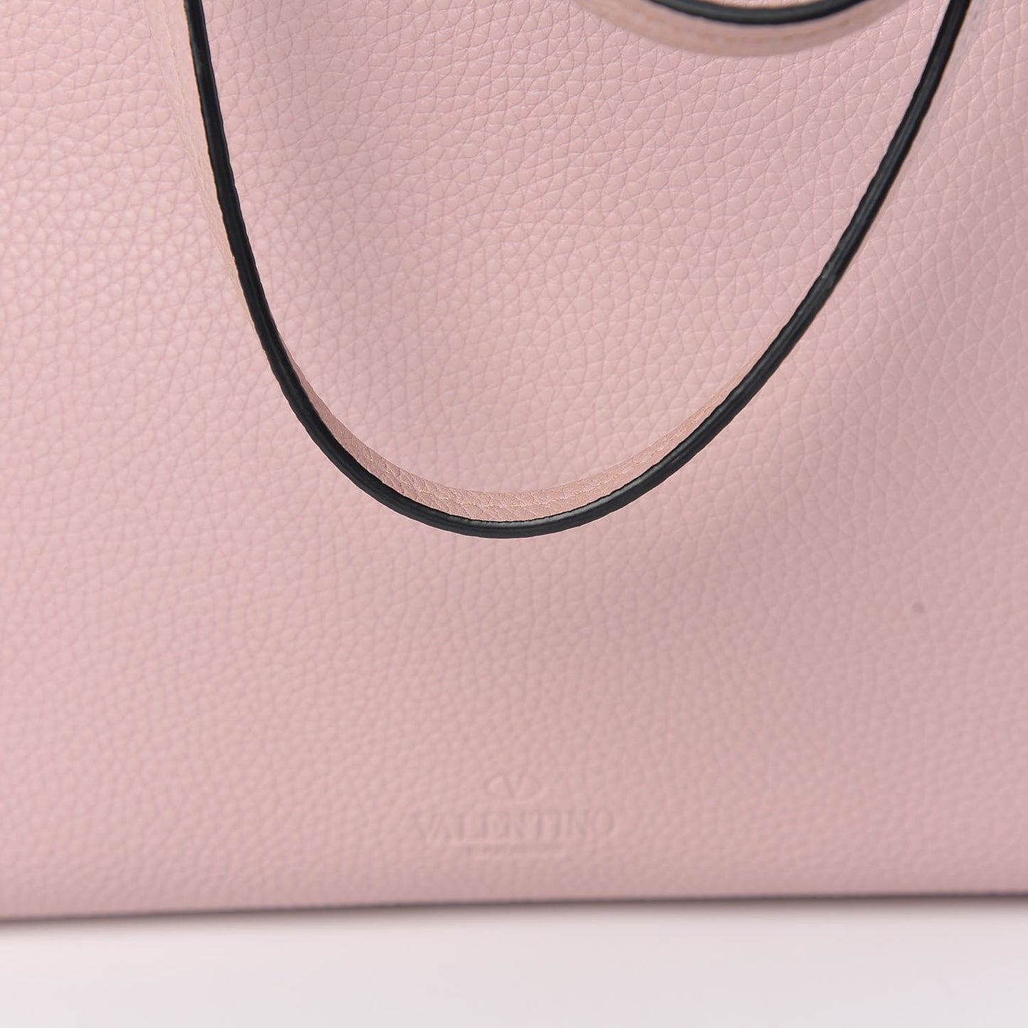 Grained Calfskin Rockstud Shoulder Tote Water Rose