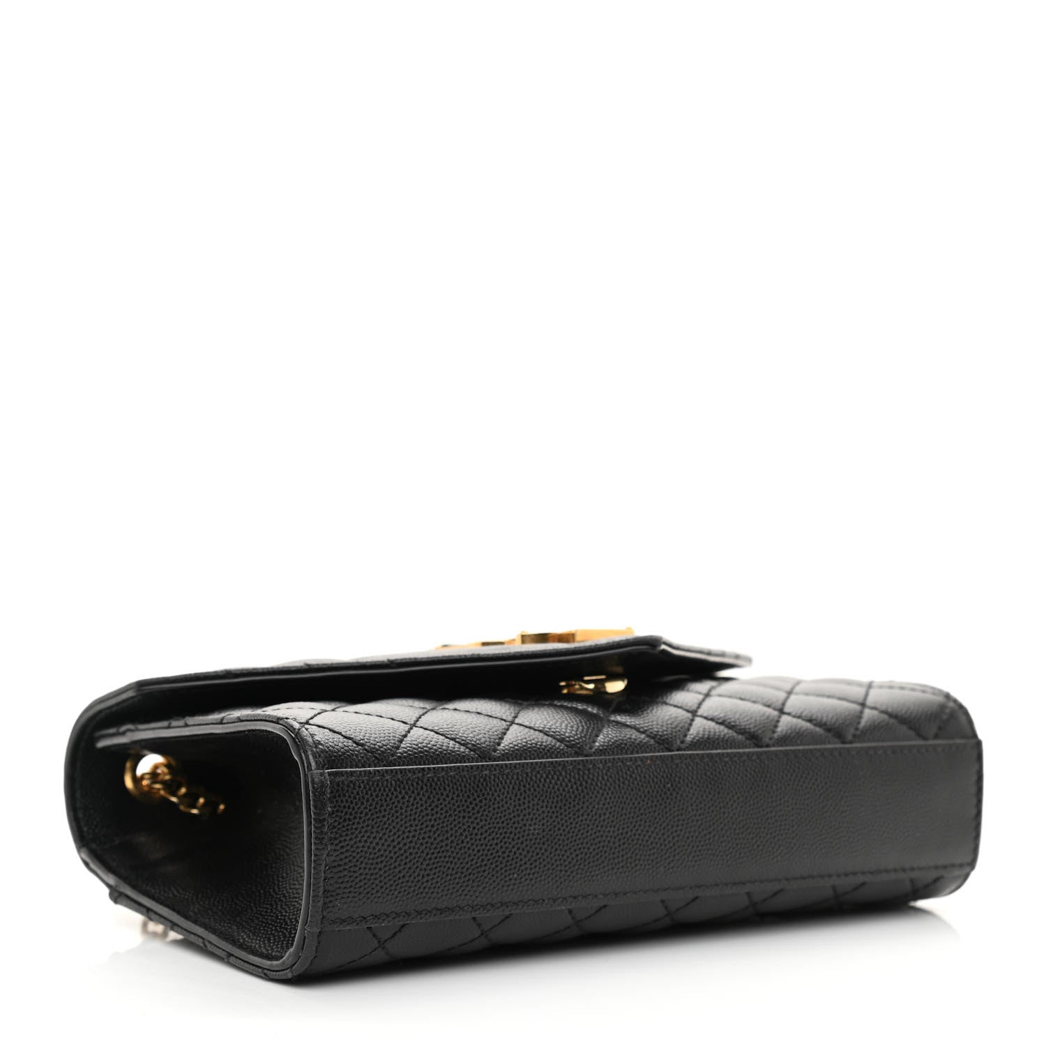 Saint Laurent Grain De Poudre Textured Mixed Matelasse Triquilt Small Monogram Satchel Black 4 of 9