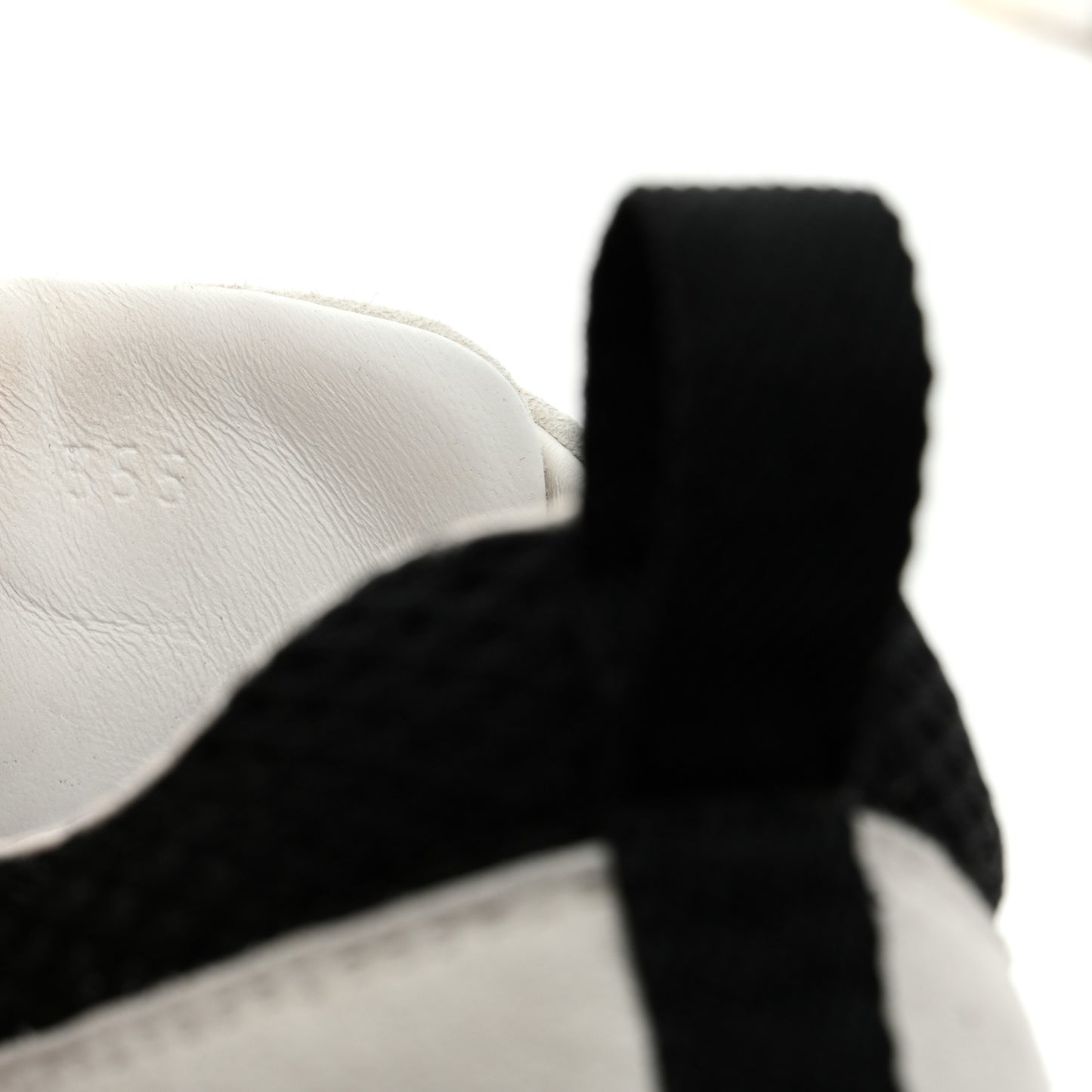 Air Mesh Suede Goatskin Bouncing Sneakers 35.5 Black White