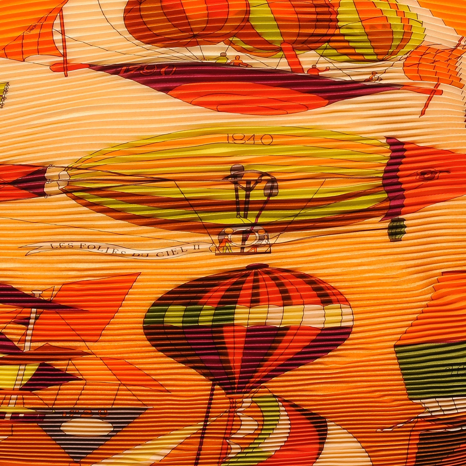 Hermes Silk Plisse Les Folies du Ciel II Scarf 90 3 of 7