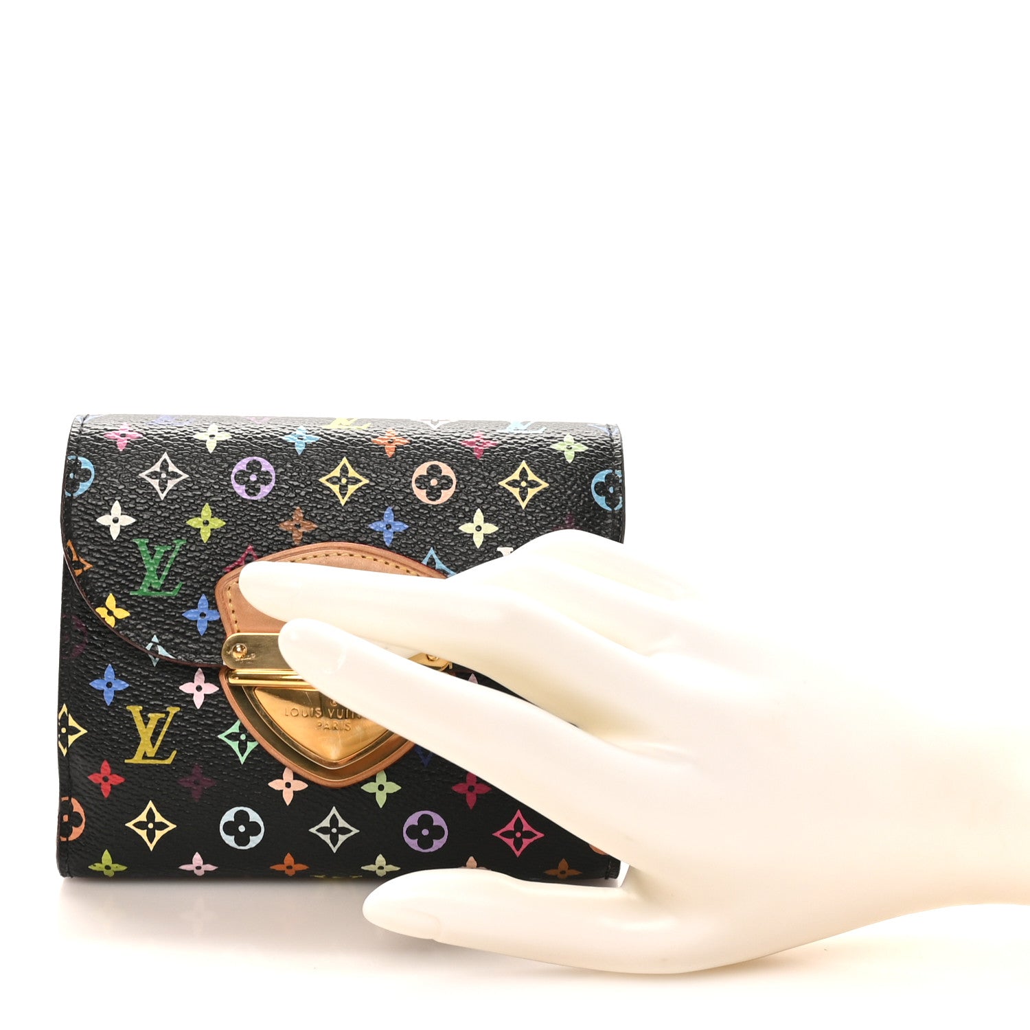 Louis Vuitton Monogram Multicolor Joey Wallet Black Grenade 2 of 7