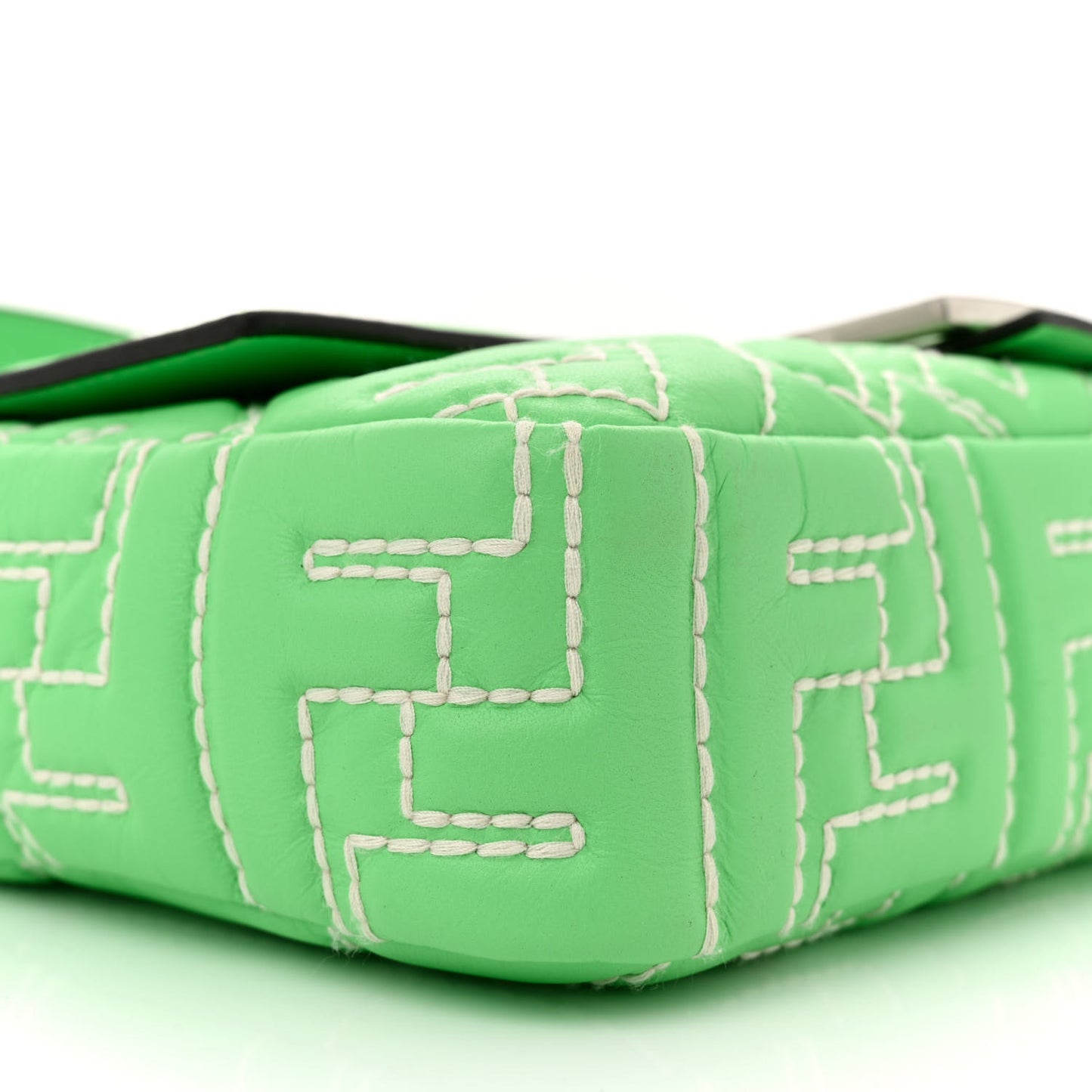 Nappa Stitched FF 1974 Embossed Baguette Edamame