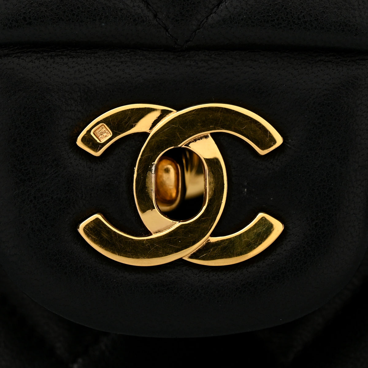 Chanel Lambskin Quilted Medium Double Flap Black 13 of 14