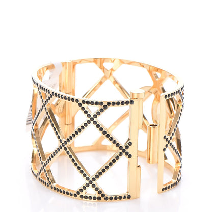 Chanel Crystal CC Cuff Black Gold 4 of 6