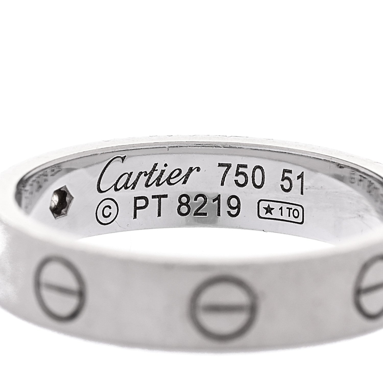 Cartier 18K White Gold Diamond 4mm LOVE Wedding Band Ring 47 4.25 51 5.75 4 of 5