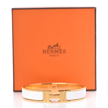 Hermes Enamel Narrow Clic Clac H Bracelet GM White 6 of 6