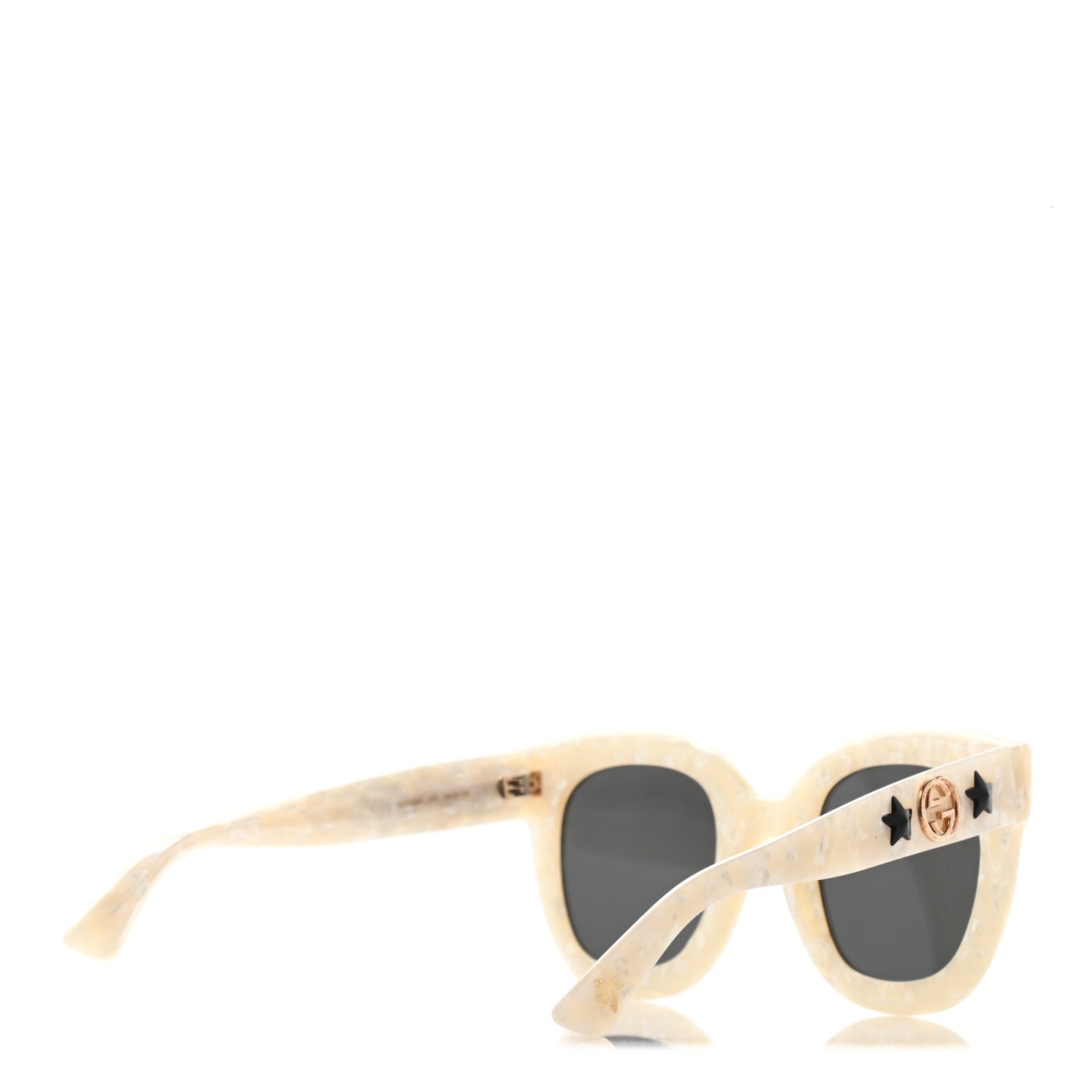 Gucci Round Frame Star Sunglasses GG0208S White 4 of 10