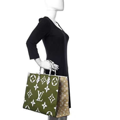 Louis Vuitton Monogram Giant Onthego GM Kaki Beige 3 of 13