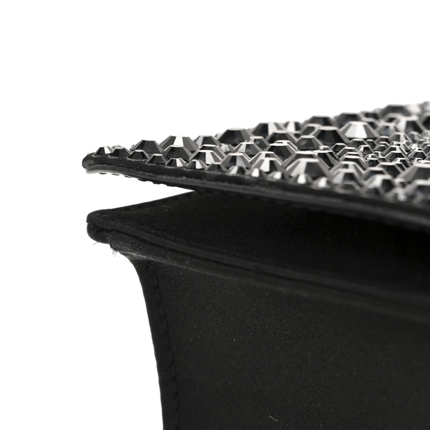 Satin Crystal DG Logo Flap Crossbody Bag Black