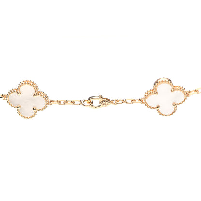 Van Cleef & Arpels 18K Yellow Gold Mother of Pearl 10 Motifs Vintage Alhambra Necklace 4 of 8